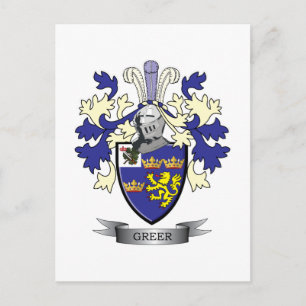 Greer Family Crest Coat of Arms Briefkaart
