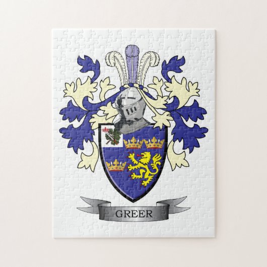 Greer Family Crest Coat of Arms Legpuzzel (Verticaal)