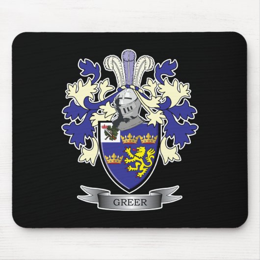 Greer Family Crest Coat of Arms Muismat (Voorkant)