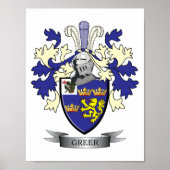 Greer Family Crest Coat of Arms Poster (Voorkant)