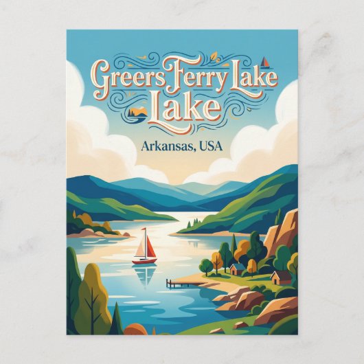Greers Ferry Lake Arkansas Briefkaart (Voorkant)