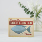 Greers Ferry Lake Fish Vintage Travel Briefkaart (Staand voorkant)