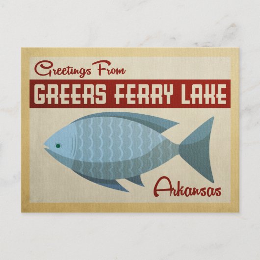 Greers Ferry Lake Fish Vintage Travel Briefkaart (Voorkant)
