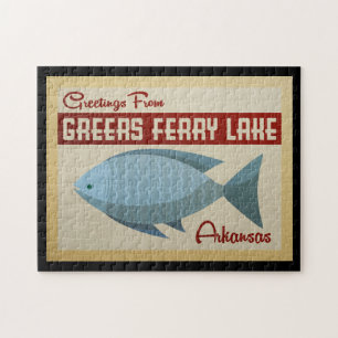 Greers Ferry Lake Fish Vintage Travel Legpuzzel