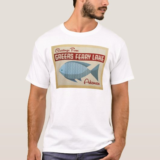 Greers Ferry Lake Fish Vintage Travel T-shirt (Voorkant)