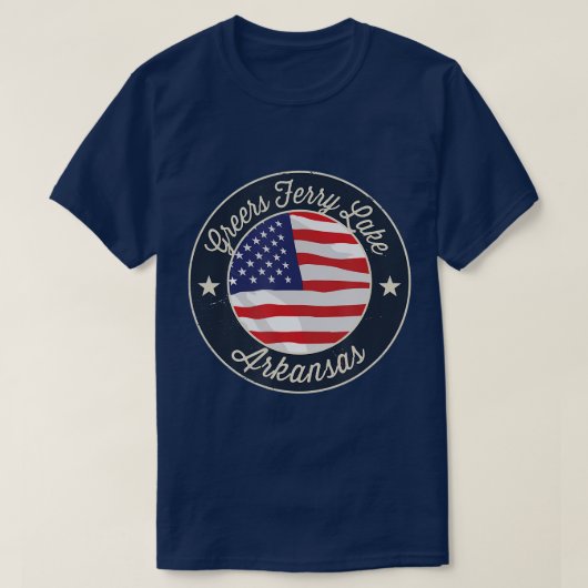 Greers Ferry Lake Patriotic Arkansas Souvenir T-shirt (Design voorkant)