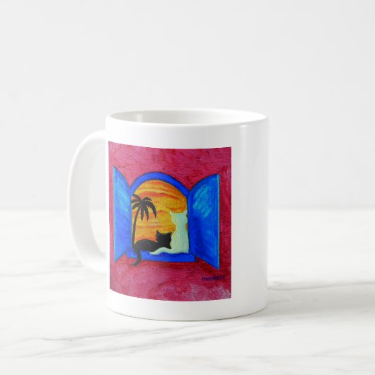 Greet the Morning Cat Cup Koffiemok (Voorkant links)