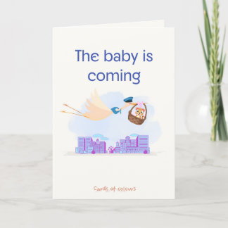 Greeting card baby is coming feestdagen kaart