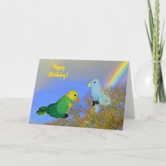 Greeting Card - Blue and Green Birds Bedankkaart (Voorkant)