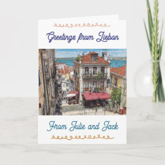Greeting card from Lisbon, Alfama, Portugal Kaart
