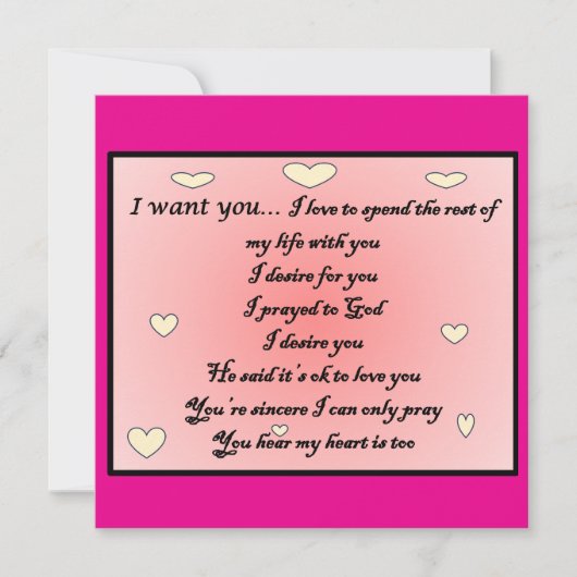 Greeting card 'I want you" Kaart (Voorkant)