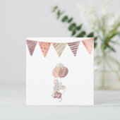 Greeting Card - Little Mouse With Balloons Kaart (Staand voorkant)