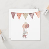 Greeting Card - Little Mouse With Balloons Kaart (Voorkant / Achterkant in situ)