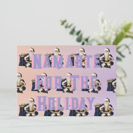 Greeting card navy blue and pink feestdagenkaart (Staand voorkant)