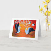 Greeting Card. Storks & Cherry Blossom Kaart (Gele Bloem)
