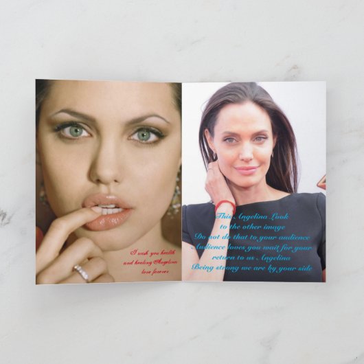 Greeting Card Support Angelina Jolie Kaart (Binnen)