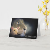 greeting card: The Lion and the Lamb Kaart (Gele Bloem)