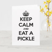Greeting Card (white) - Keep Calm and Eat a Pickle Kaart (Gele Bloem)