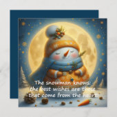 Greeting card with a cute snowman (Voorkant / Achterkant)