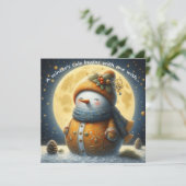 Greeting card with a cute snowman (Staand voorkant)