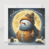 Greeting card with a cute snowman (Voorkant)