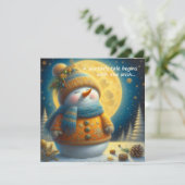 Greeting card with a cute snowman (Staand voorkant)