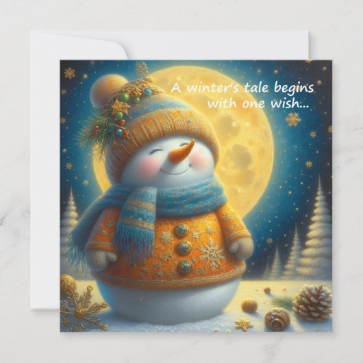 Greeting card with a cute snowman (Voorkant)