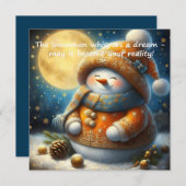 Greeting card with a cute snowman (Voorkant / Achterkant)