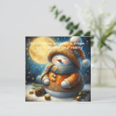 Greeting card with a cute snowman (Staand voorkant)