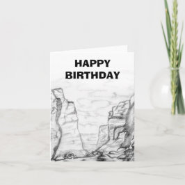 Greeting Card with canyon sketched on it Kaart