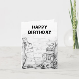 Greeting Card with canyon sketched on it Kaart