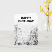 Greeting Card with canyon sketched on it Kaart (Gele Bloem)