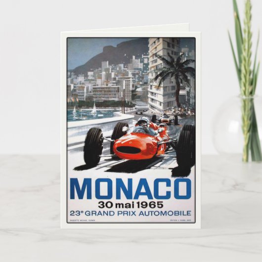 Greeting Card With Monaco Grand Prix Poster Kaart (Voorkant)