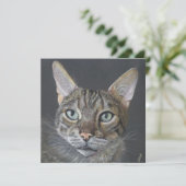 Greeting Cat Bengal Cat Fine Art blank  Feestdagenkaart (Staand voorkant)