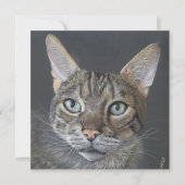 Greeting Cat Bengal Cat Fine Art blank  Feestdagenkaart (Voorkant)