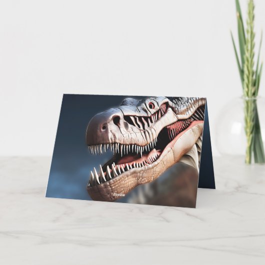 Greeting Fellow T-rexs, Birthday Kaart (Achterkant)