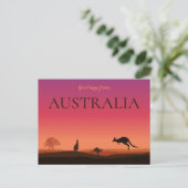 Greeting from Austrailia Briefkaart Kangaroos (Staand voorkant)