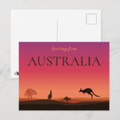 Greeting from Austrailia Briefkaart Kangaroos (Voorkant / Achterkant)