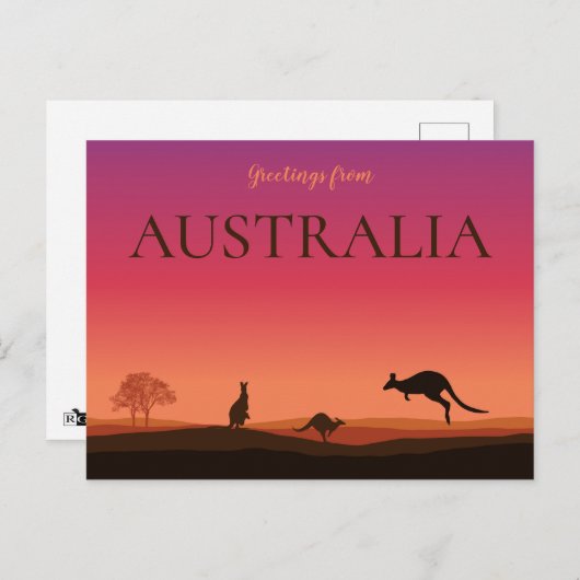 Greeting from Austrailia Briefkaart Kangaroos (Voorkant / Achterkant)