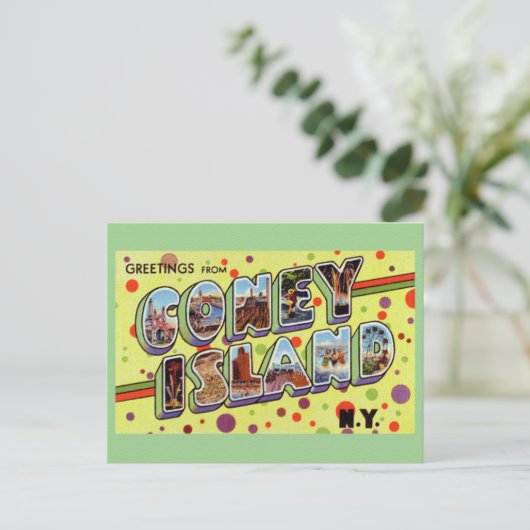 Greeting from CONEY ISLAND New York Briefkaart (Staand voorkant)