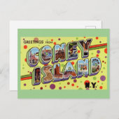 Greeting from CONEY ISLAND New York Briefkaart (Voorkant / Achterkant)