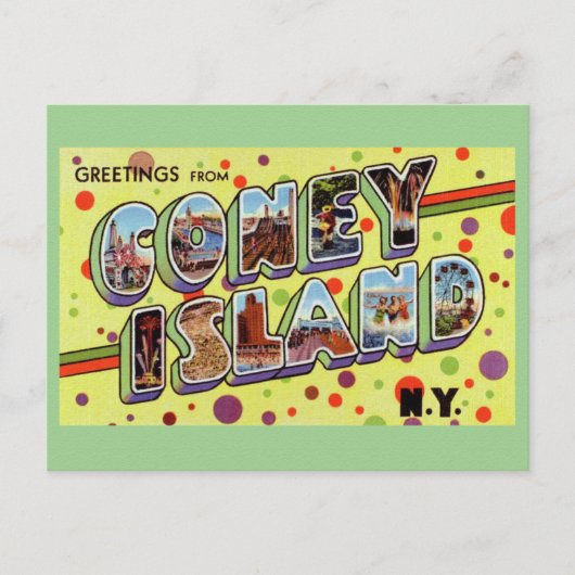 Greeting from CONEY ISLAND New York Briefkaart (Voorkant)