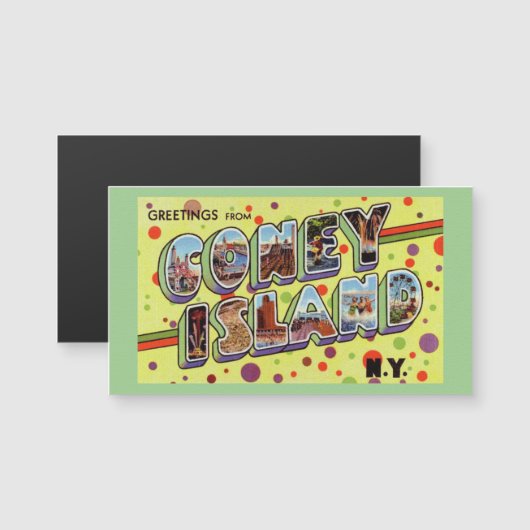 Greeting from CONEY ISLAND New York Magnetic Card (Voorkant / Achterkant)