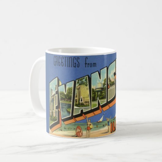 Greeting from Evanston ILL.  Koffiemok (Voorkant links)