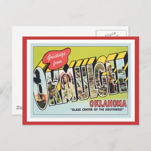 Greeting from Okmulgee Oklahoma Briefkaart (Voorkant / Achterkant)