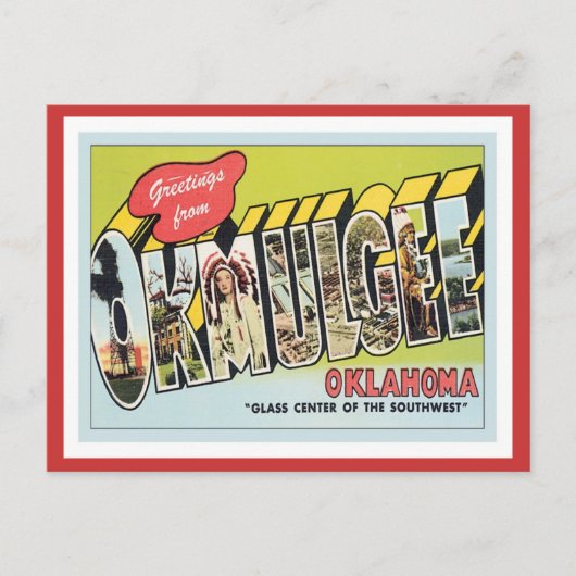 Greeting from Okmulgee Oklahoma Briefkaart (Voorkant)