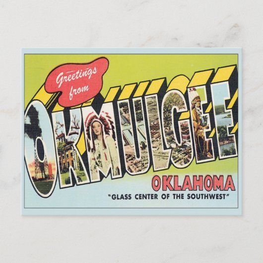 Greeting from Okmulgee Oklahoma Briefkaart (Voorkant)