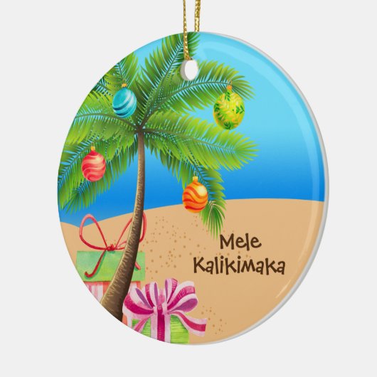 Greeting Hawaiian Kersteiland Keramisch Ornament (Links)