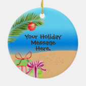 Greeting Hawaiian Kersteiland Keramisch Ornament (Achterkant)