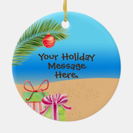 Greeting Hawaiian Kersteiland Keramisch Ornament (Achterkant)